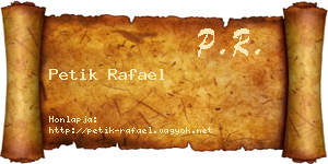 Petik Rafael névjegykártya